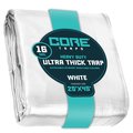 Core Tarps 45 ft x 0.5 mm H x 25 ft W Heavy Duty 16 Mil Tarp, White, Polyethylene CT-304-25X45